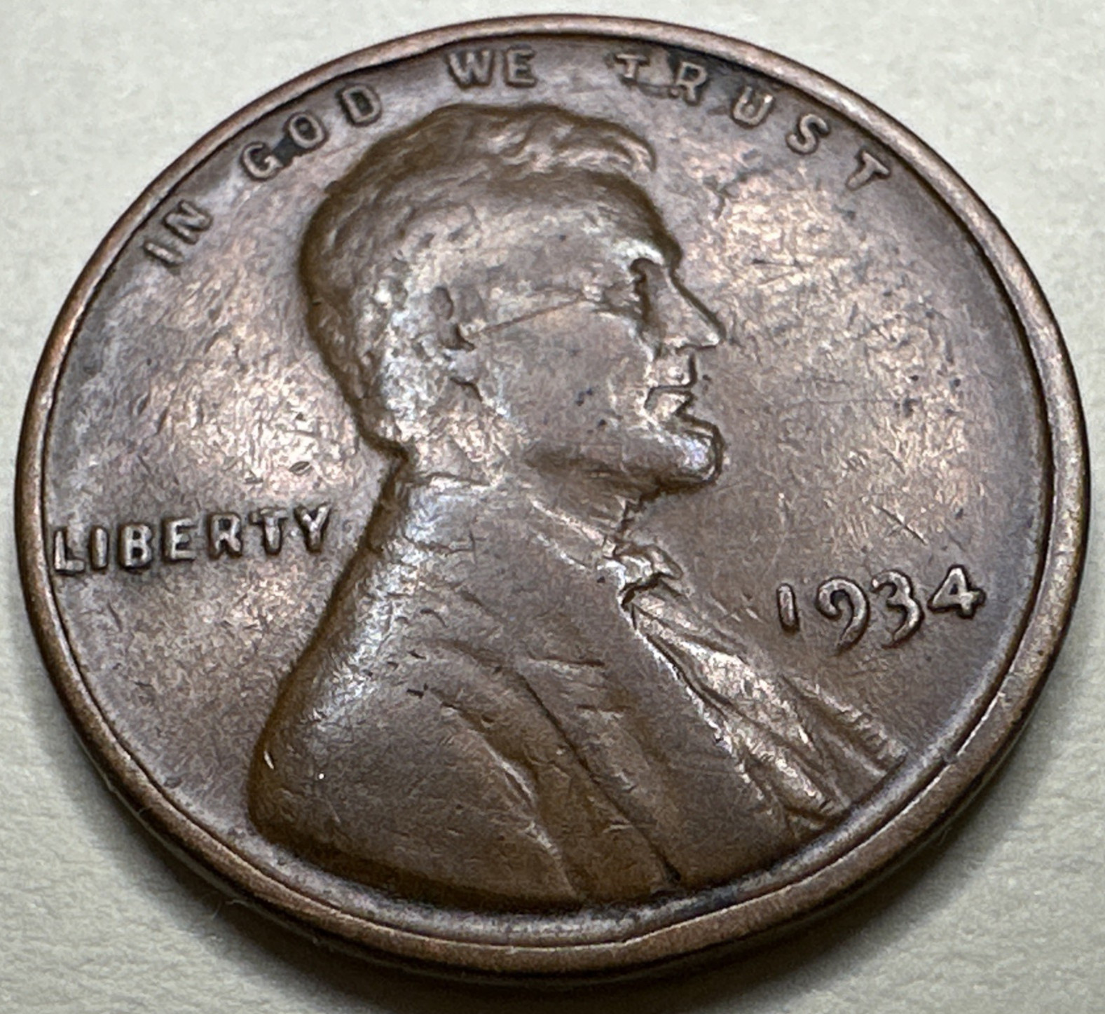 1934 1C BN Lincoln Cent WHEAT PENNY 2659X