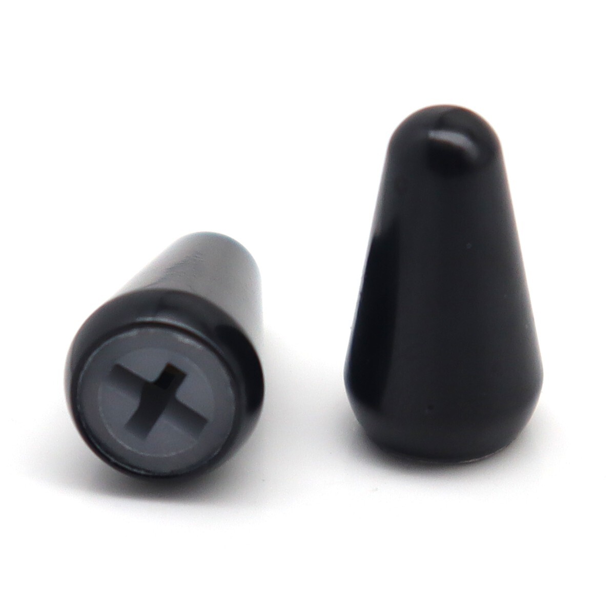 2xGuitar 5 Way Pickup Switch Tip metal Switch Cap Switch Knob for Strat TL Black