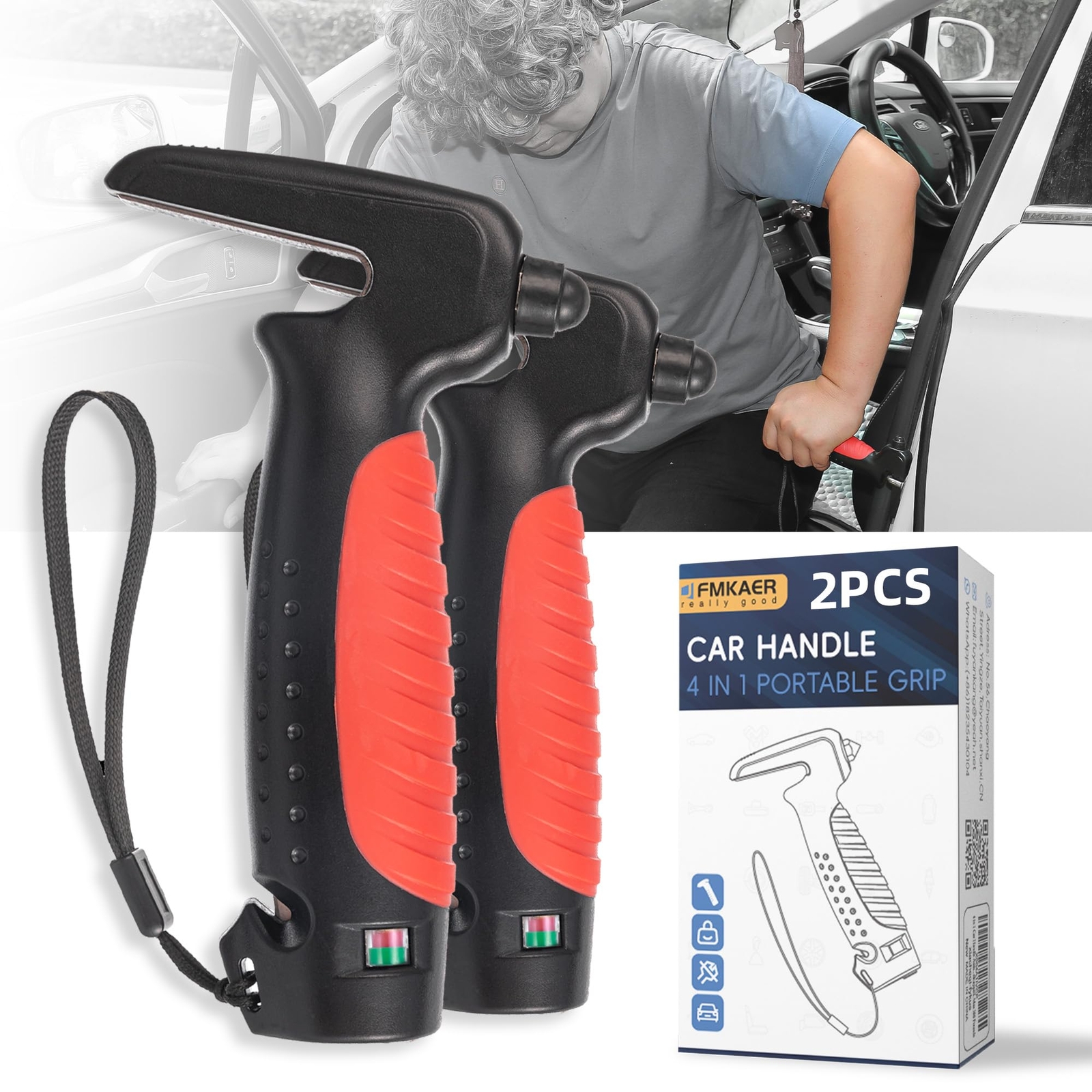 4 in 1 Car Door Handle Assist for Elderly 2PCS - Multifunction Car Transfer A...