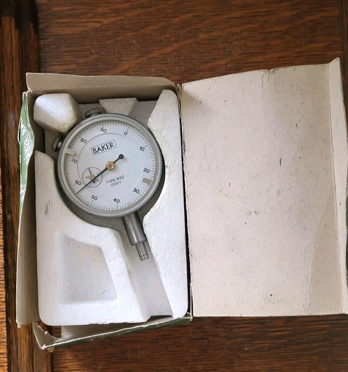 Baker Type B62 Dial Gauge .0001" Range 0.25" w/Box Machinist Tool