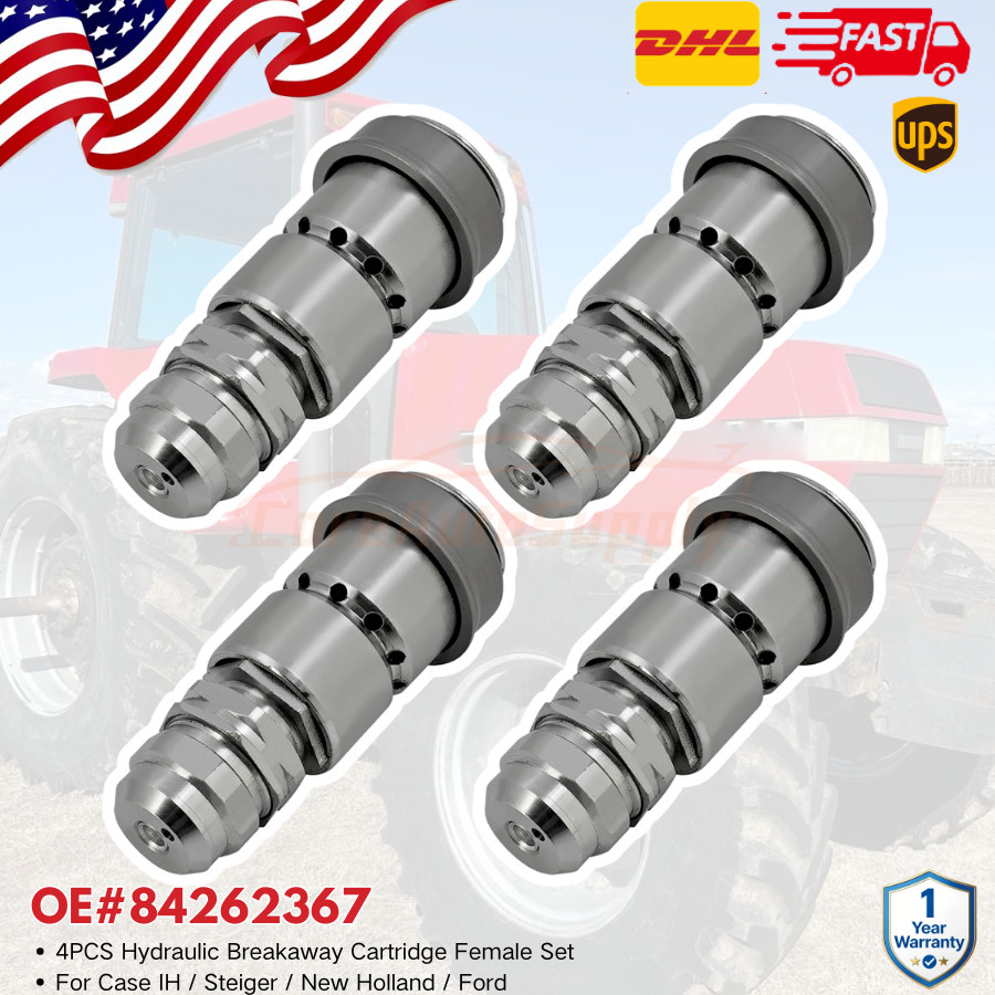 4PCS 84262367 Hydraulic Breakaway Cartridge Female For Case IH 7120 7110 Magnum