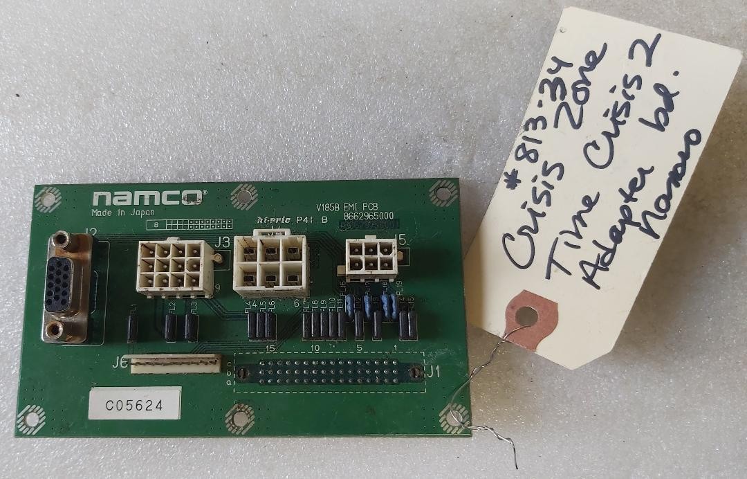 NAMCO CRISIS ZONE, TIME CRISIS 2 Arcade Game ADAPTER Board #V185B EMI (813-34)