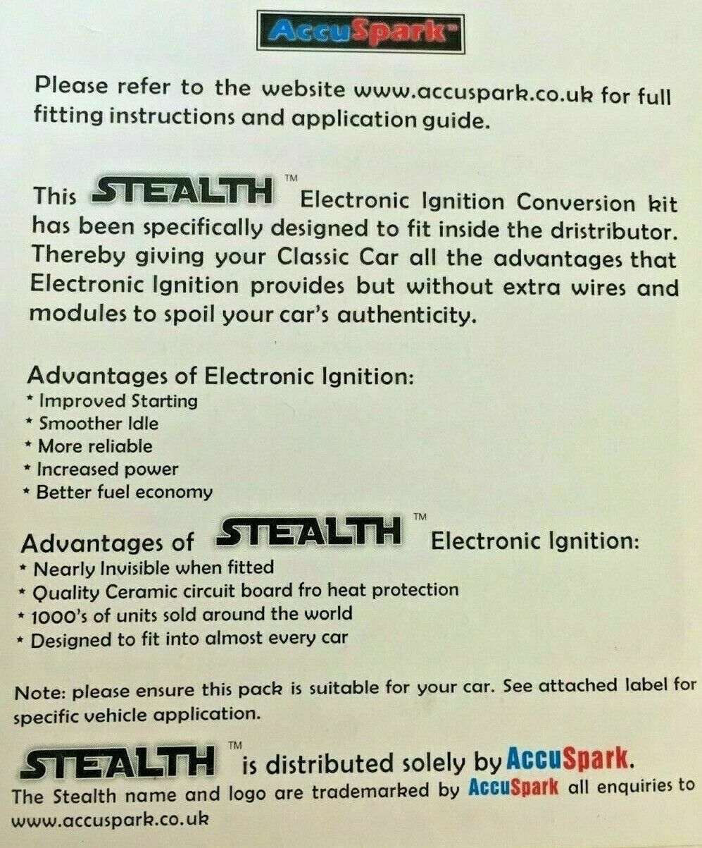 AccuSpark Ford Zodiac 6cyl Electronic ignition