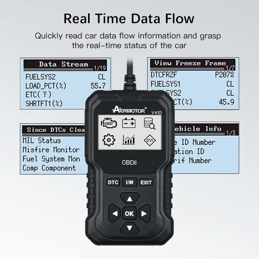 V410 Universal OBDII Scanner Car Engine Fault Code Reader Diagnostic Scan Tool