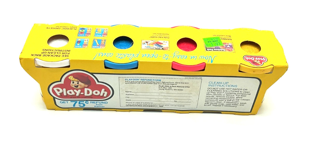 Vtg 1988 Kenner PLAY-DOH 4-Pack -Sealed-