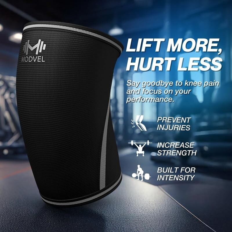 Modvel Knee Sleeves 7mm Strength for Weightlifting USPA IPL IWF USAW Approve