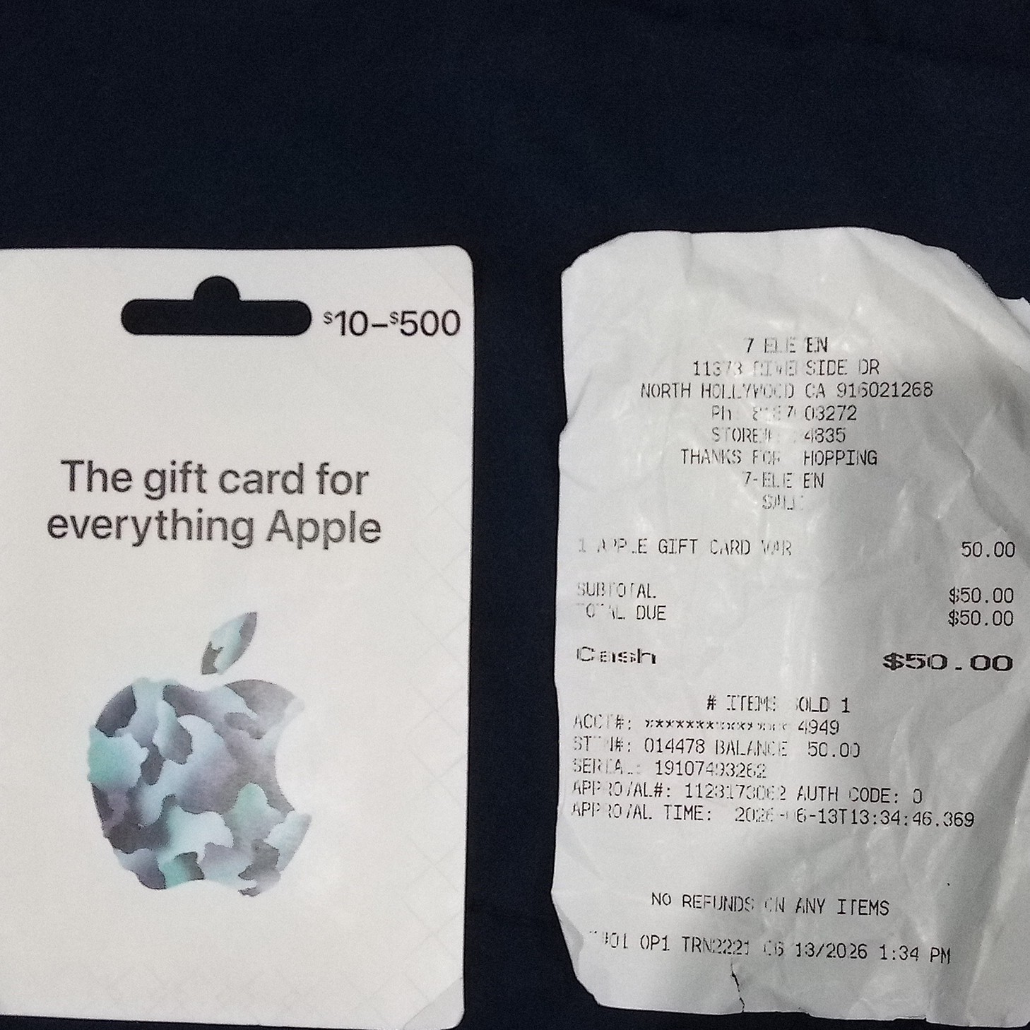 Apple Gift Card $50 Value Electronics US-Nationwide No Expiration