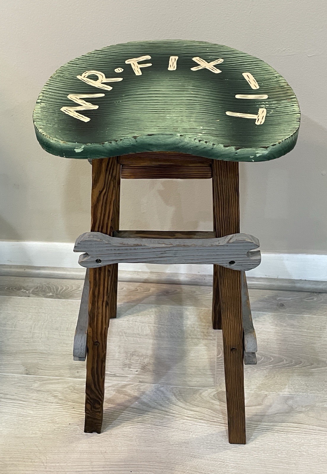 Vintage Handmade MR. FIX IT Tool Stool / unique one of a kind / Great Gift Idea