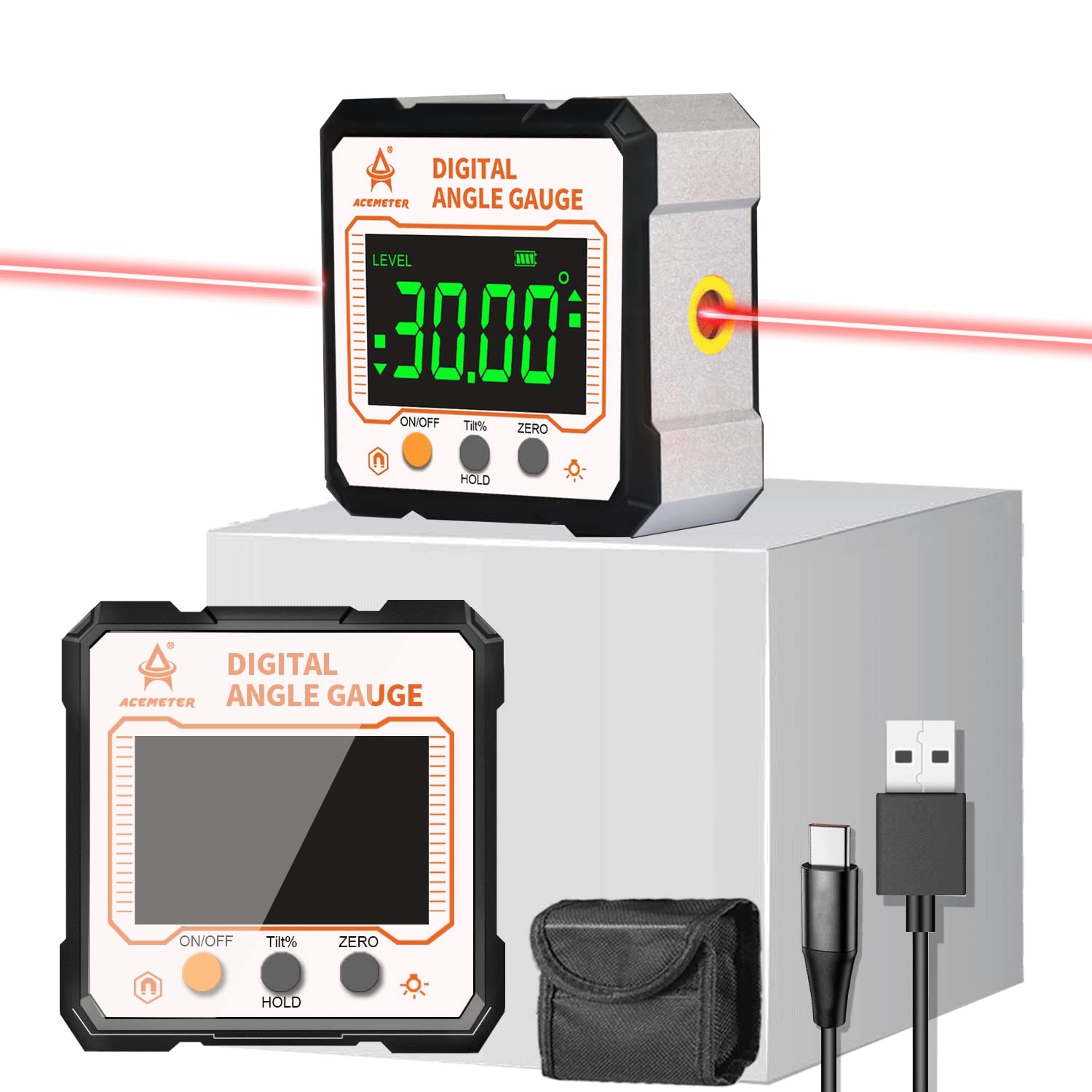 Digital Angle Finder with Electronic Laser，3-in-1 Angle Finder-Electronic Lev...