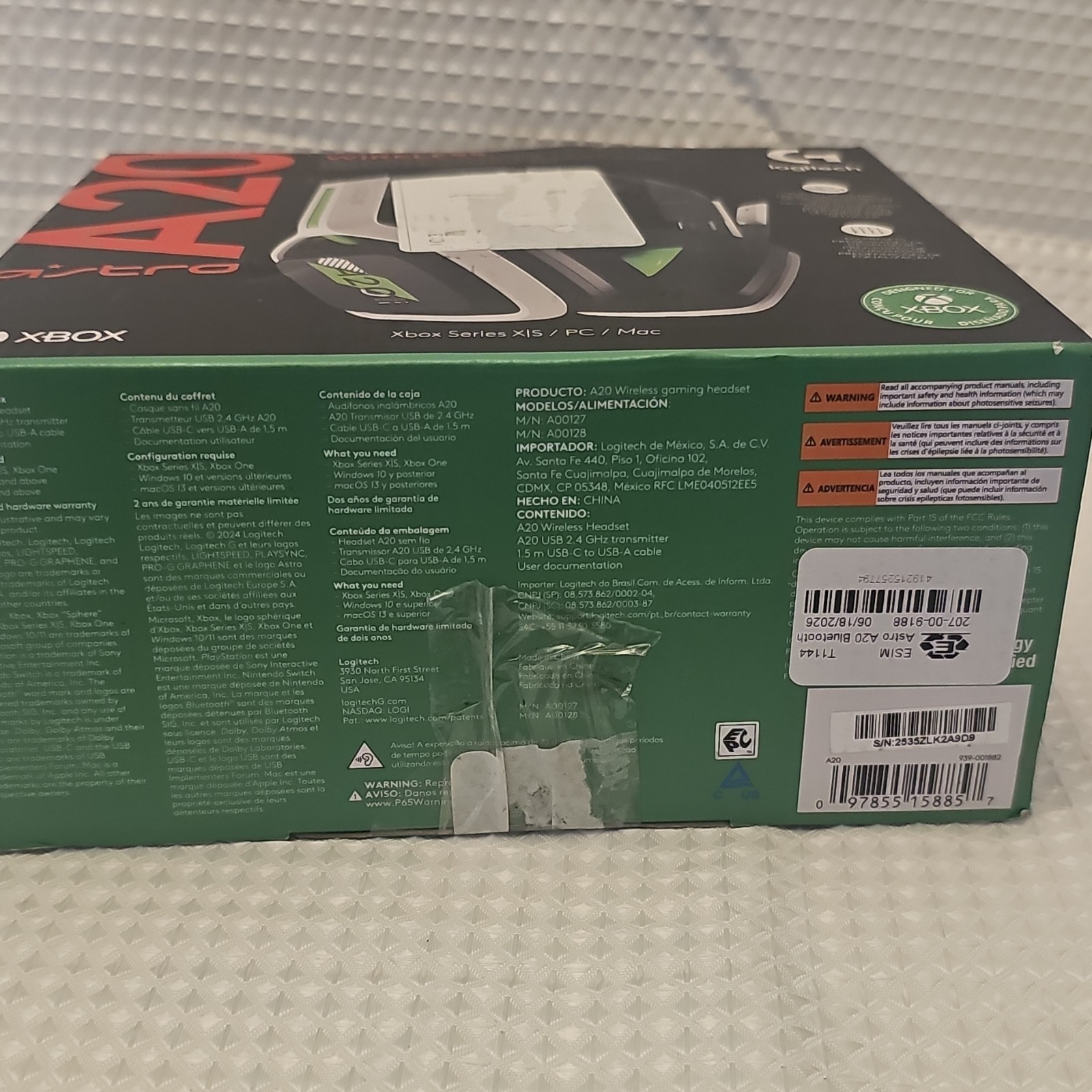 Astro A20 Wireless Gaming Headset Xbox Series X|S PC Mac USB Adapter Black