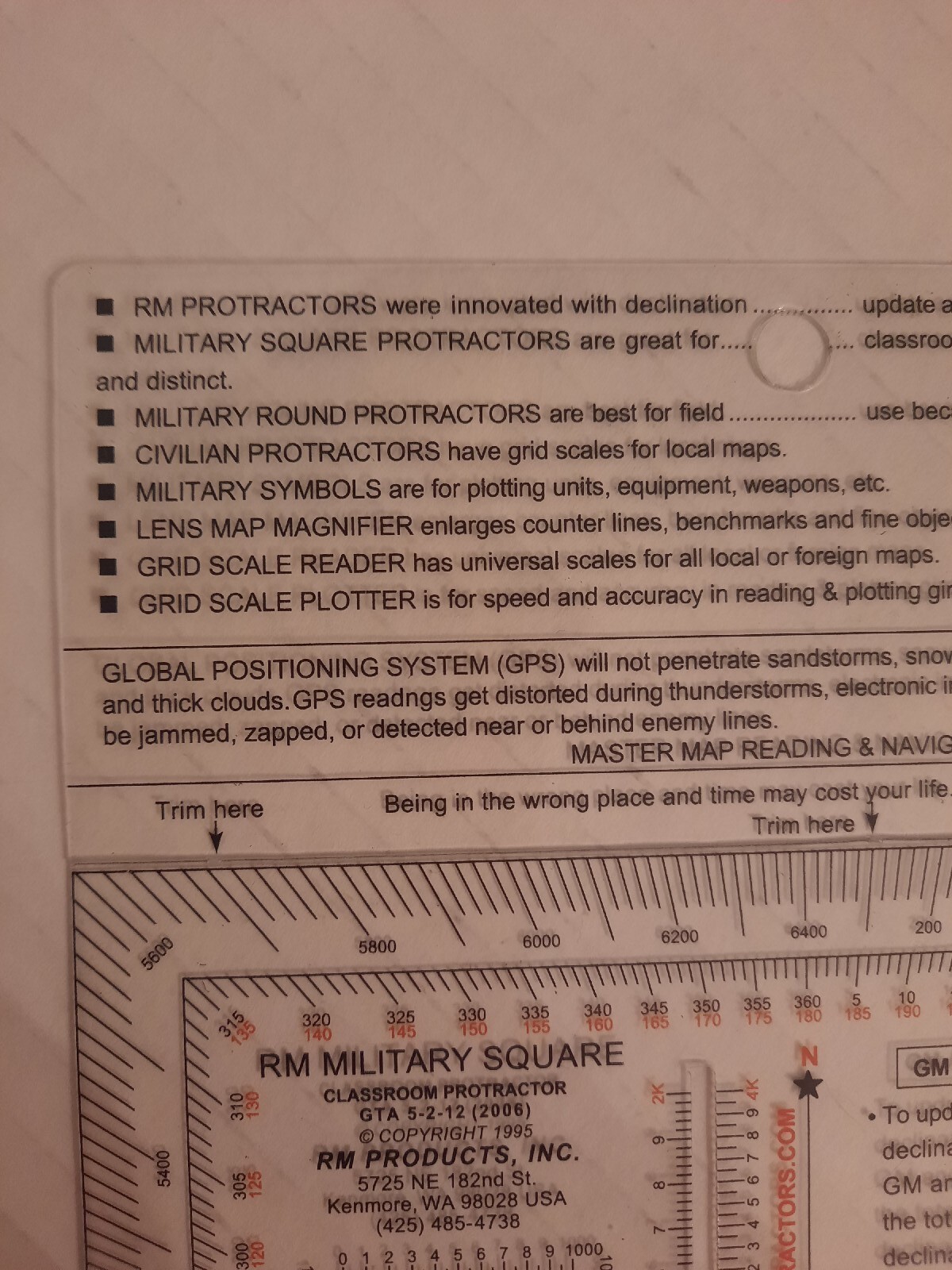 2 NEW RM PRODUCTS Military Square Protractor (Red)