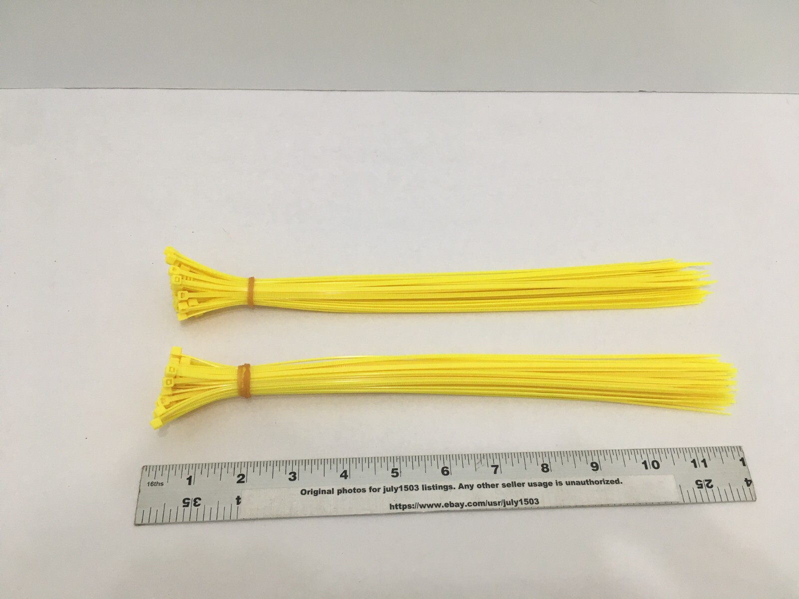 (100) NEW Yellow 12" Nylon Cable Ties Wrap Zip - 33 lbs Tensile - 185° Resist