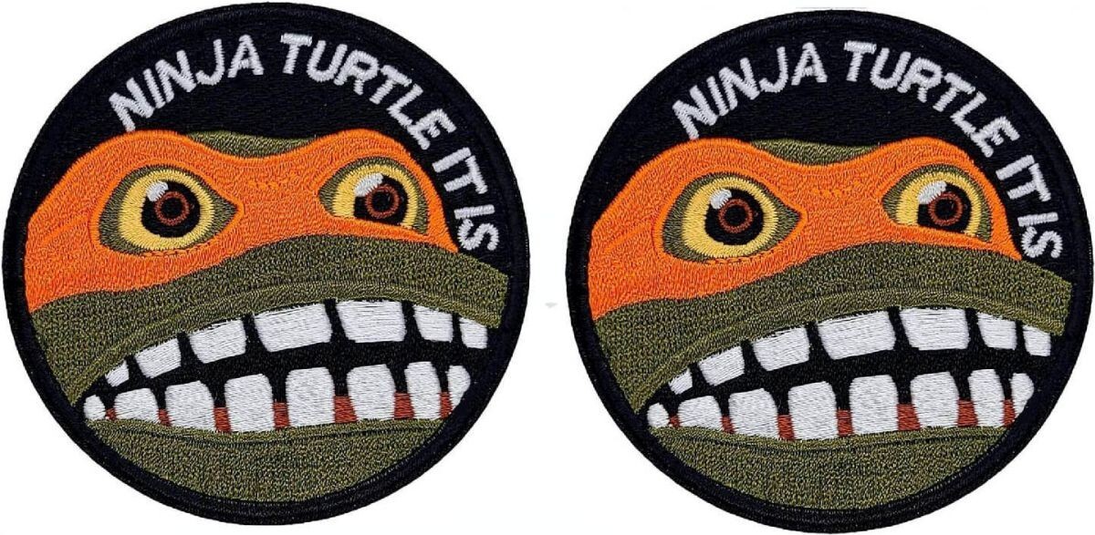 Ninja Turtle It is Mutant Ninja Morale Patch |2PC HOOK BACKING  3X3 Inch