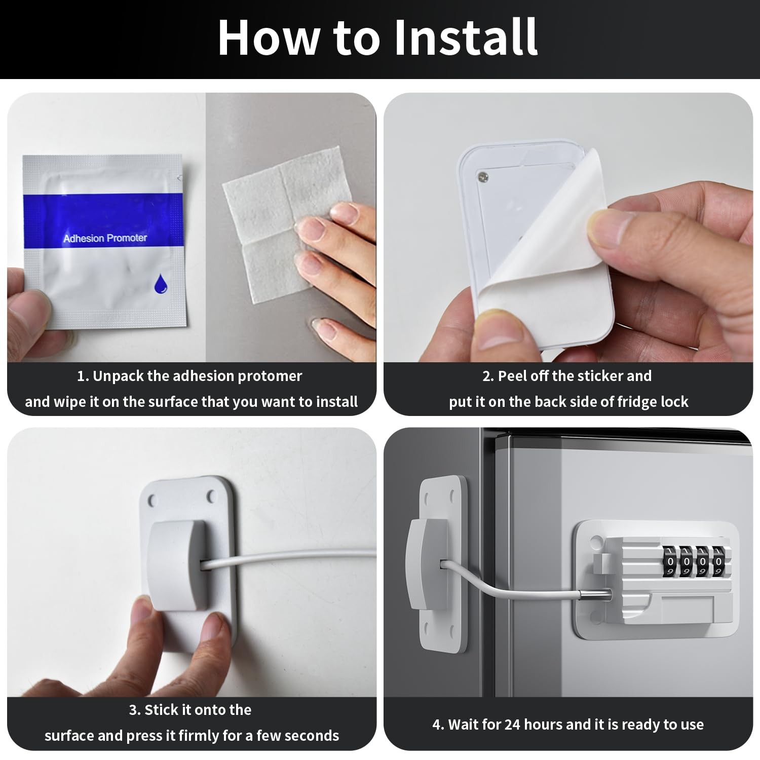 Ougourim Refrigerator Lock - Upgraded Combination for Upright White