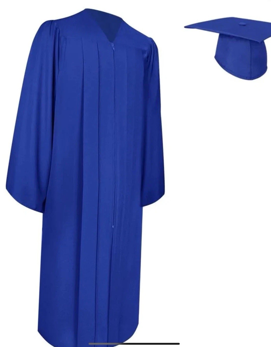 Endea Graduation Matte Royal Blue Gown & Cap for High School & College Unisex