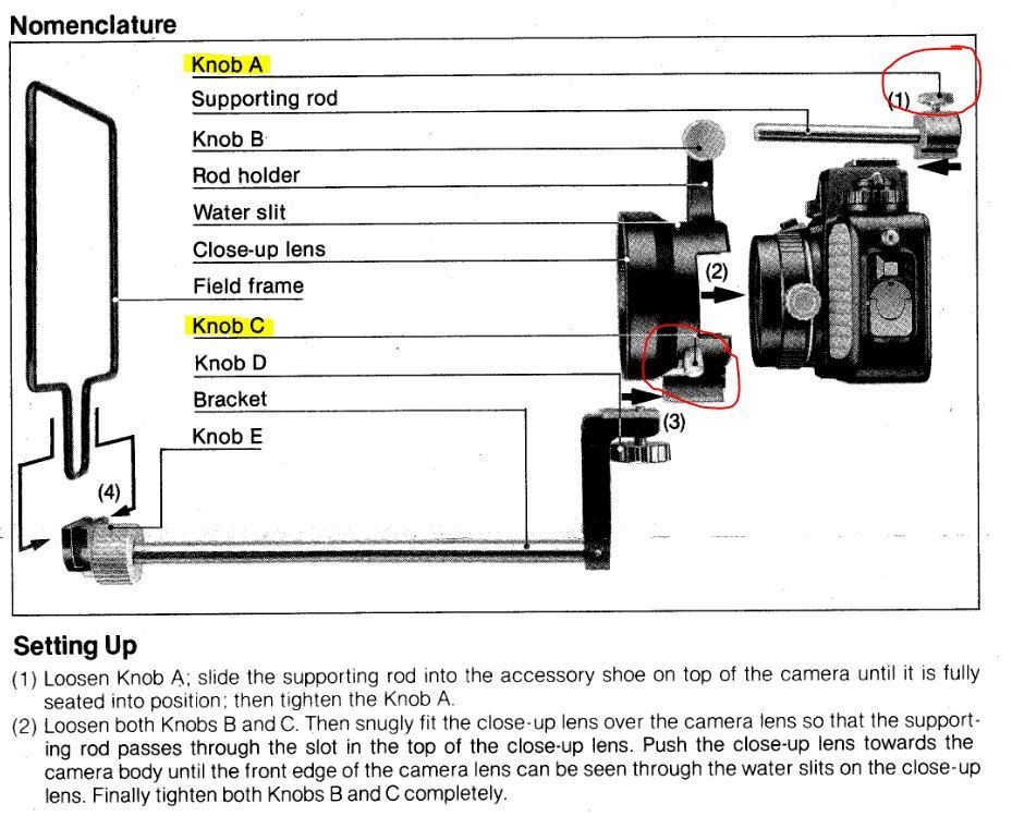 Nikon Nikonos Close-Up Kit, some screws missing/damaged - see description