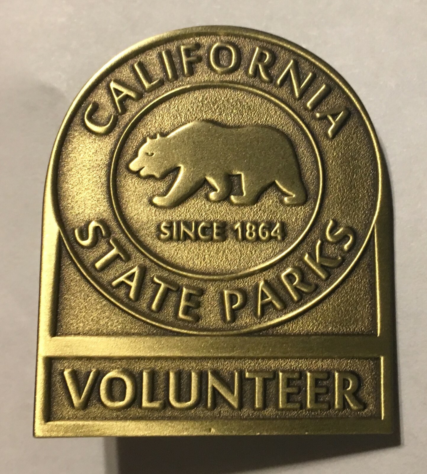California State Parks - Volunteer Badge - flat bronze version