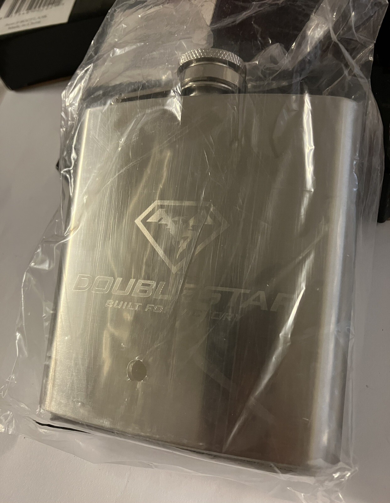 2020 Shot Show Doublestar Corp USA Promo Stainless Steel Hip Flask 6 oz New