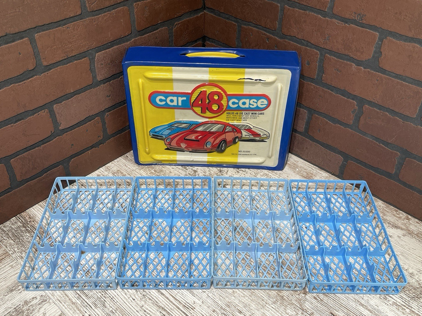 Matchbox Hot Wheels 48 Car Carry Case Blue Trays Vintage Diecast Toy Storage