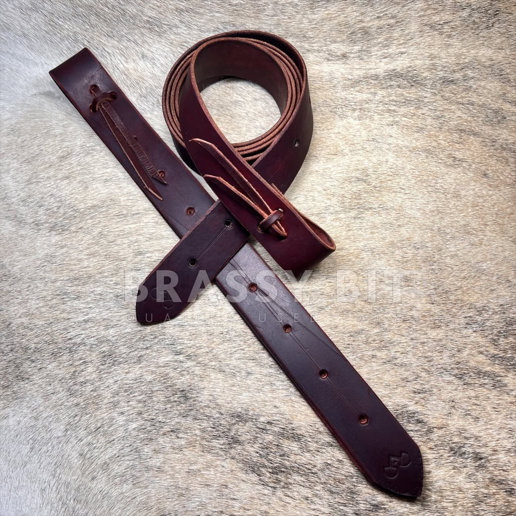 Brassy Bit Tack Leather Cinch Latigo Set