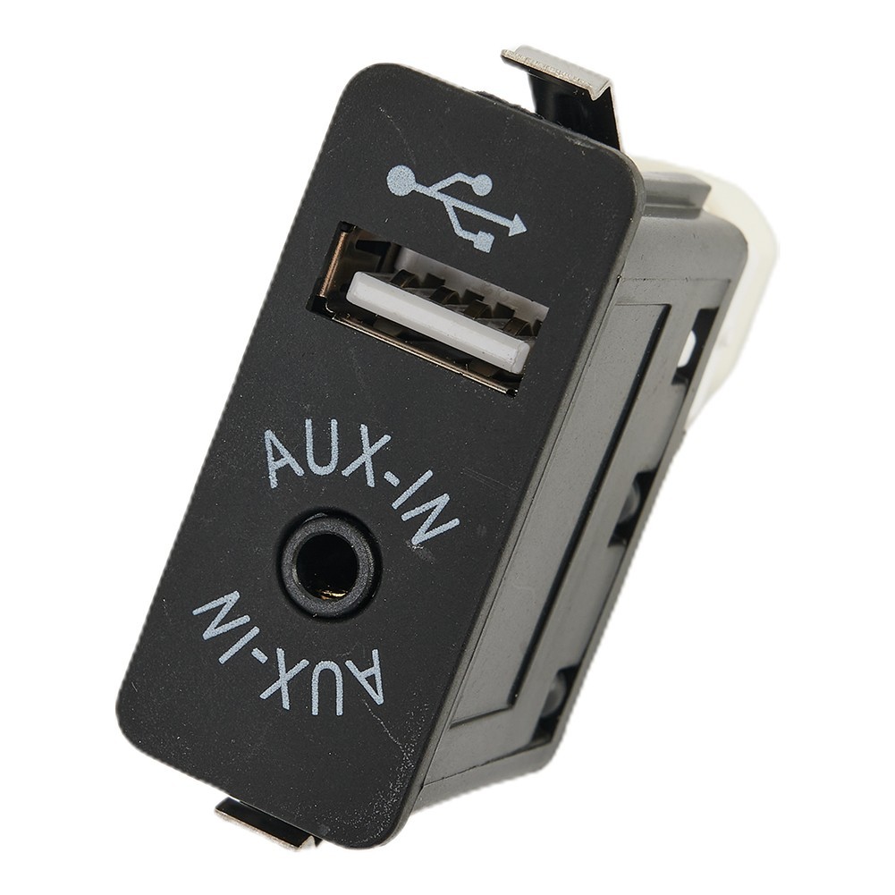 AUX USB Interface Panel Adapter And Socket Plastic USB2.0 Black For