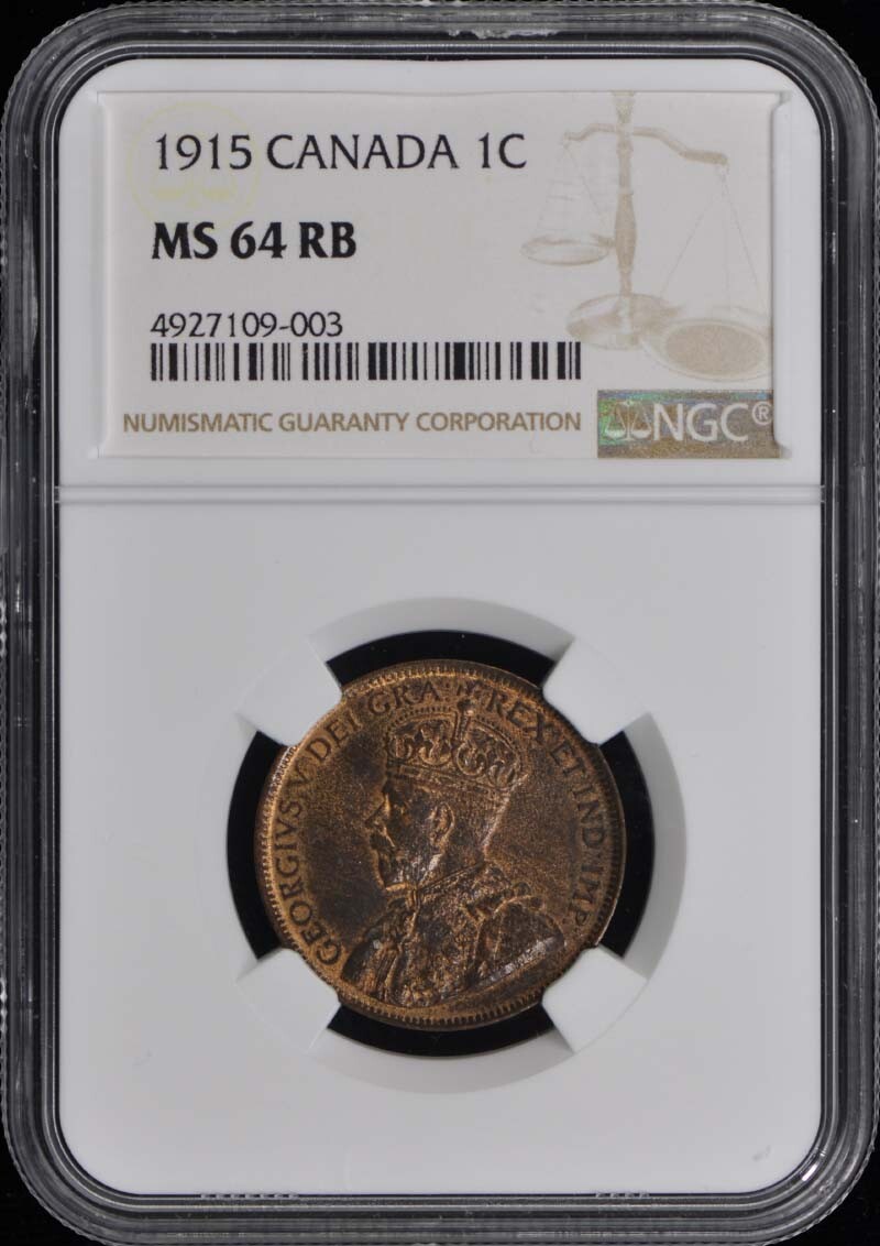 1915 CANADA 1C NGC MS64RB
