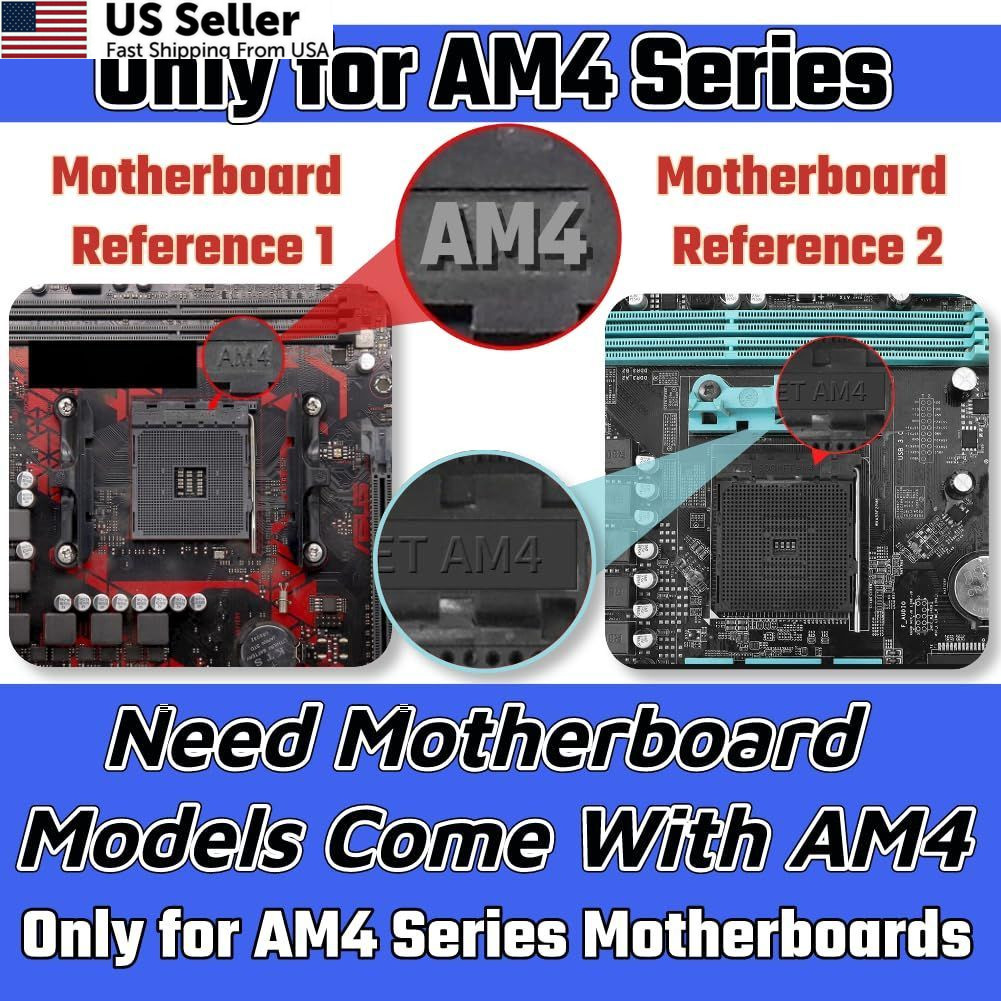 AMD AM4 Backplate - CPU Heatsink Bracket - Motherboard Mounting AM4, Black