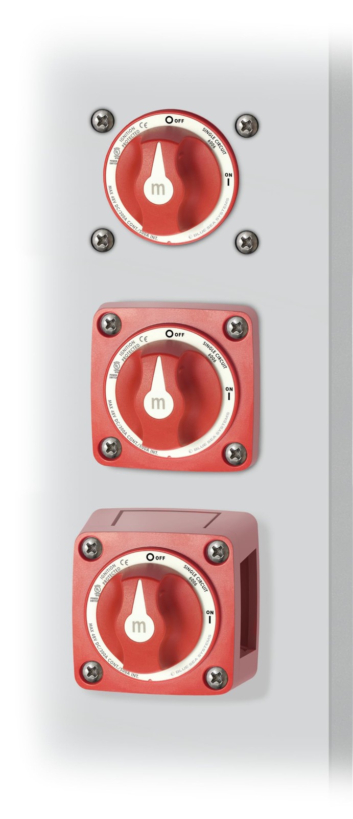 Red Battery Switch with Electronic Control Multiple Mounting Options for Mari...