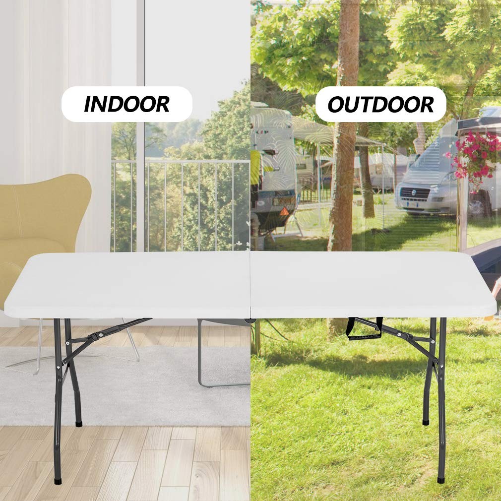 6FT Picnic Table Folding, Camping, Plastifor Party Event,White
