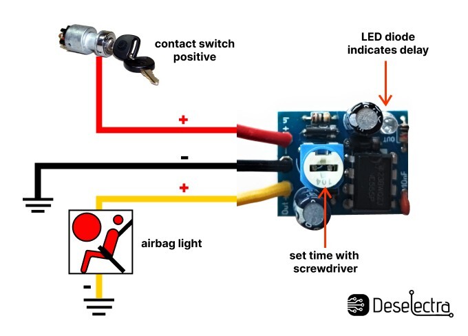 Car Module Convert Constant ON signal to adjustable 0-10sec single pulse 12V box
