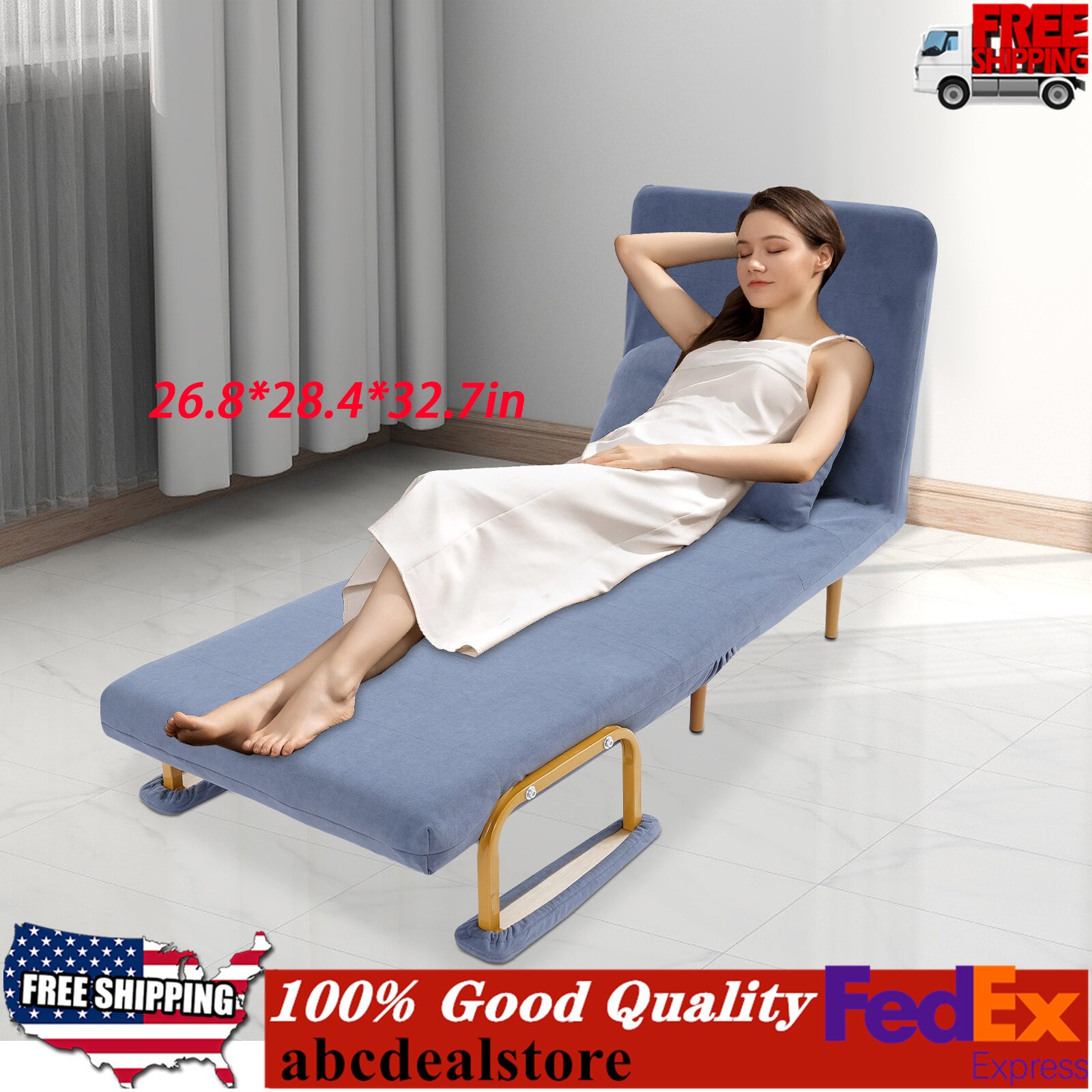 Premium Iron Sponge Folding Sofa Bed 68x190cm Rust-proof For Indoor Places