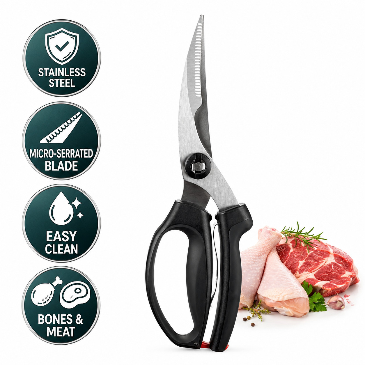 OXO Heavy Duty Poultry Shears Kitchen Scissors Meat Bone Cutting Stainless Steel