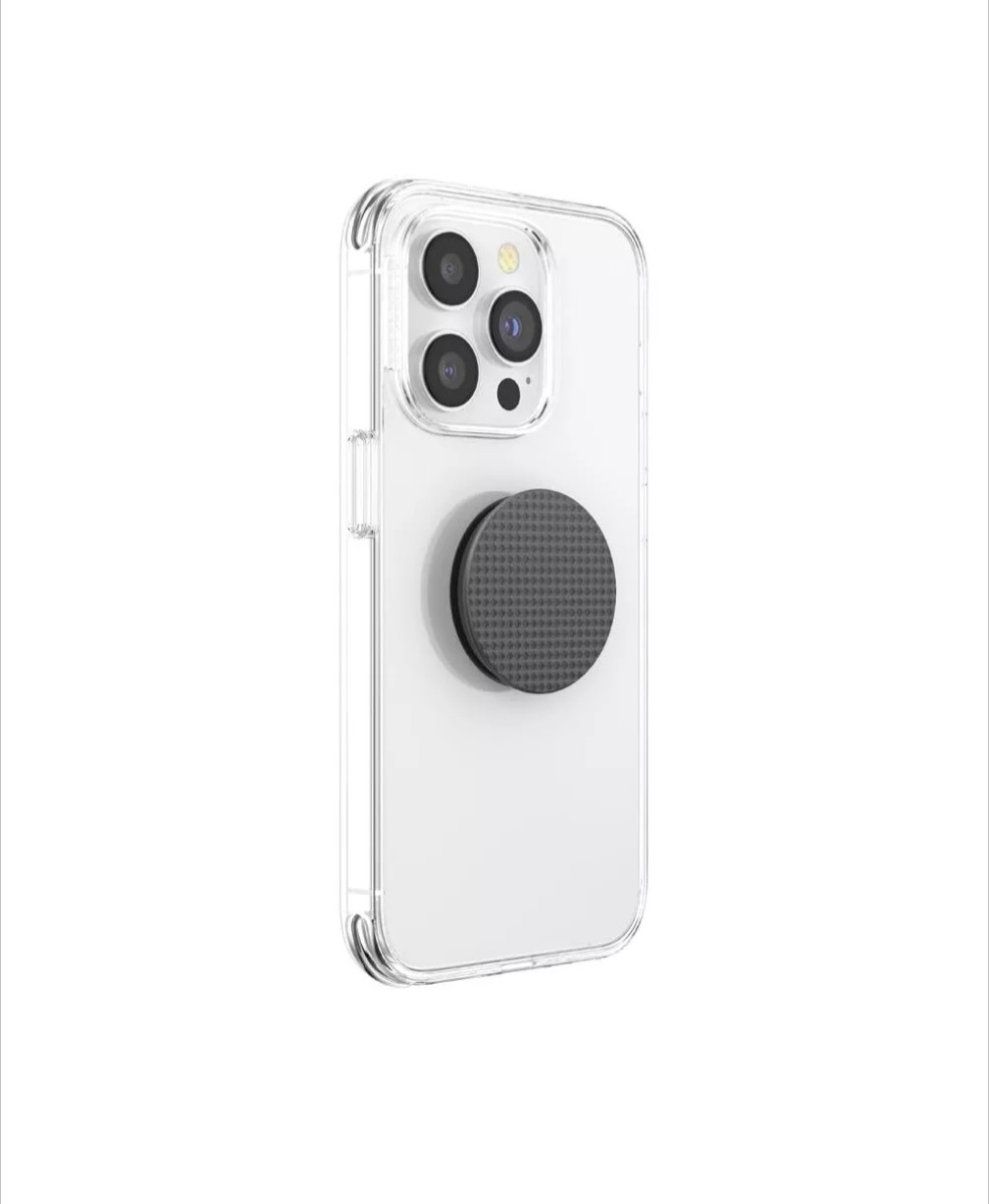 POPSOCKETS PopGrip Knurled Texture Black Phone Holder Black Textured Studded