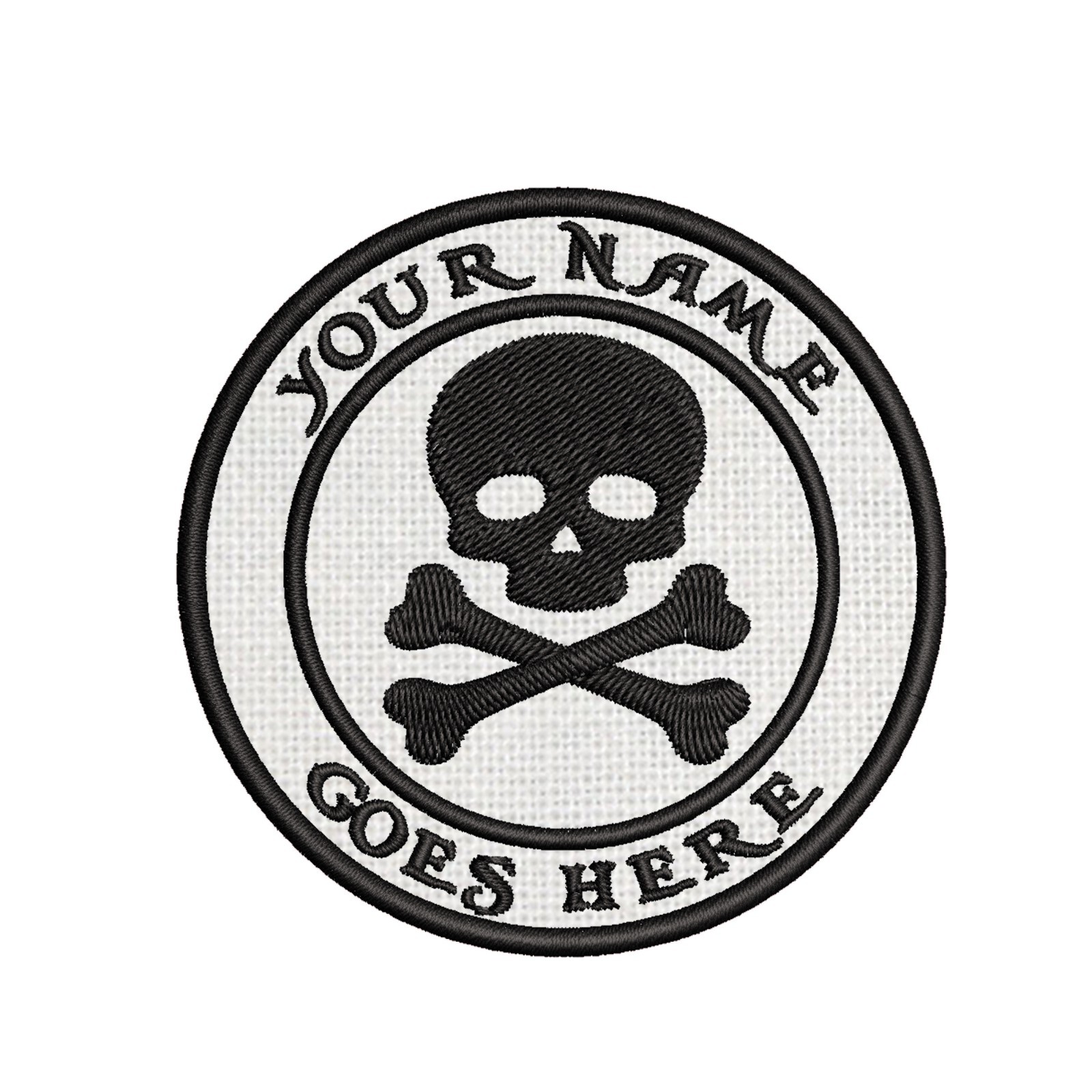 Custom Name Tag Skull Pirate Patch Embroidered Iron-on Applique Skeleton