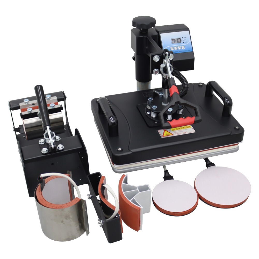 6 in 1 Multi-function 12*15 inch Heat Press Machine w/Cup/Hat/Plate Heat