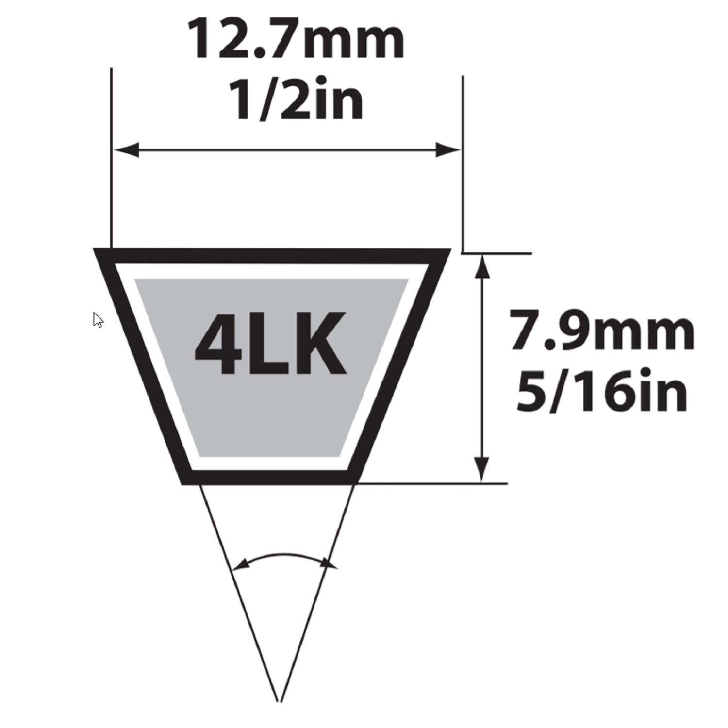 Mitsuboshi 4LK340A Beige 4LK V-Belt 34 L x 5/16 H x 1/2 W in. for Riding Mowers
