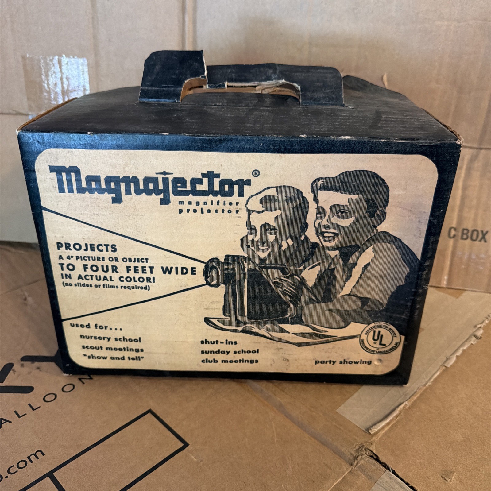Magnajector Vintage Portable Electric Toy Movie Projector w/ Box/Case