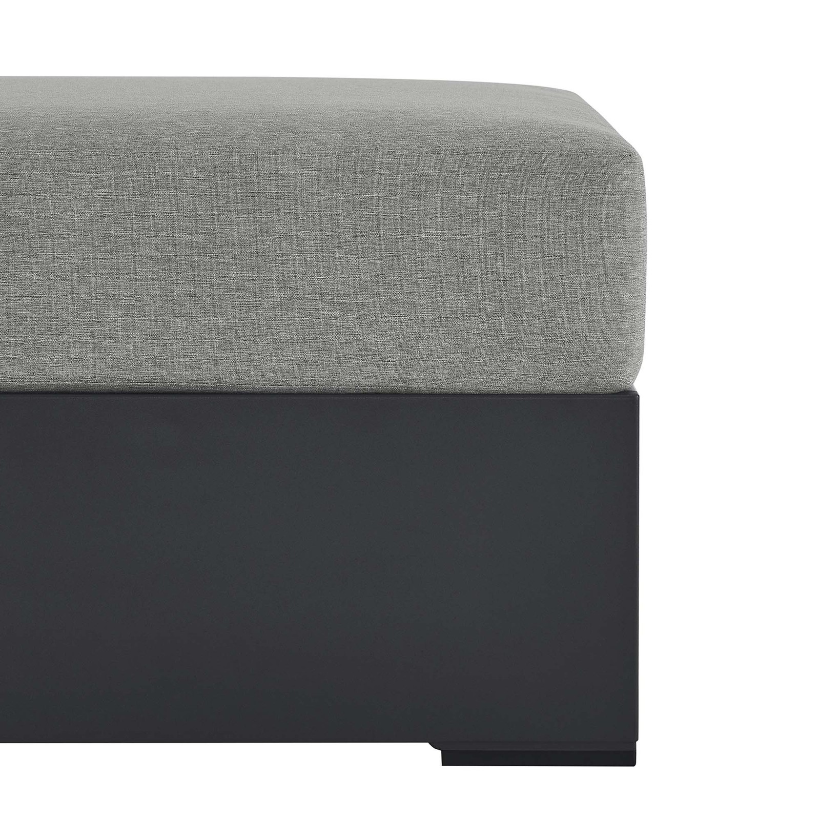 Tahoe Outdoor Patio Powder-Coated Aluminum Ottoman in Gray Gray