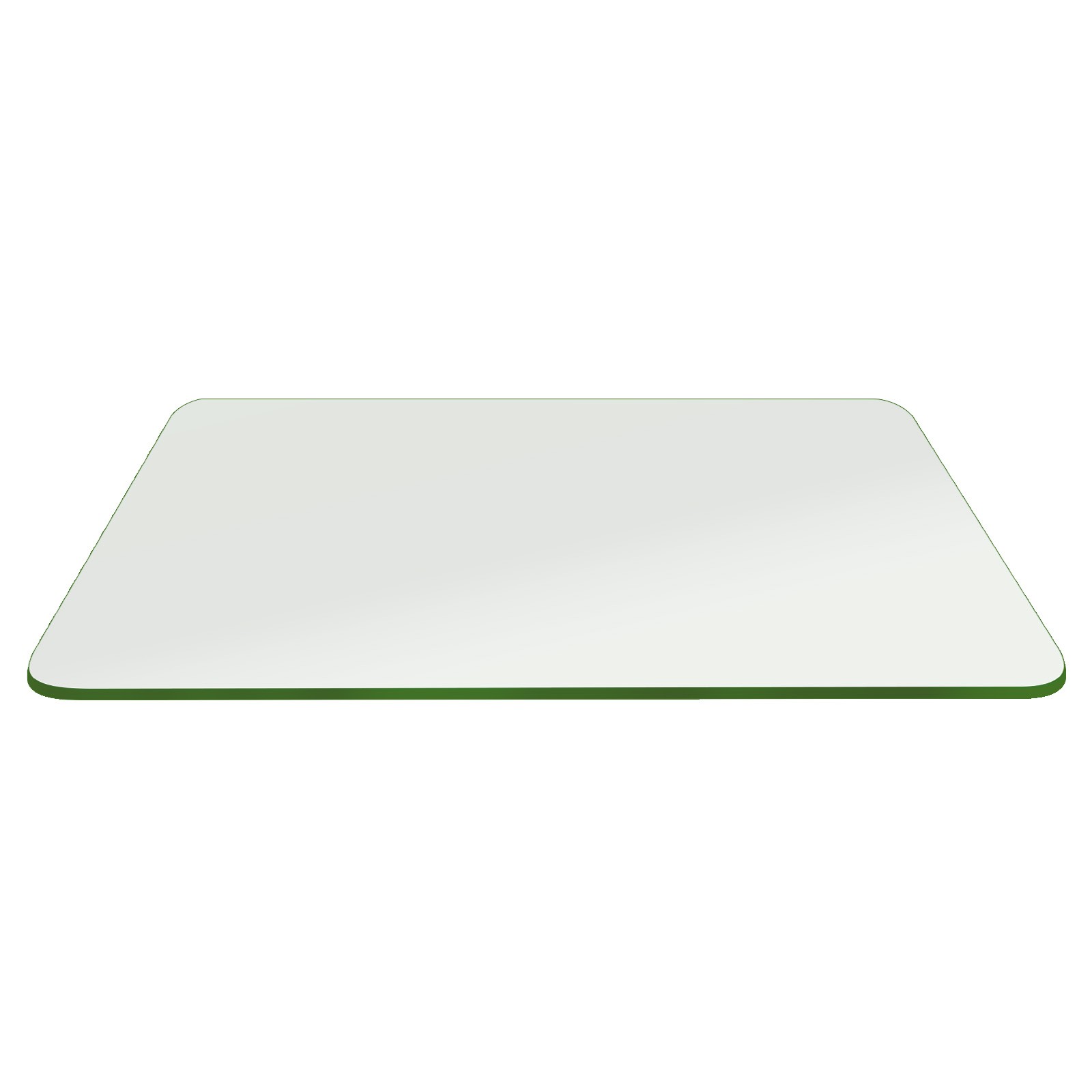 Fab Glass and Mirror Rectangle Clear Glass Table Top w/ Pencil Polish