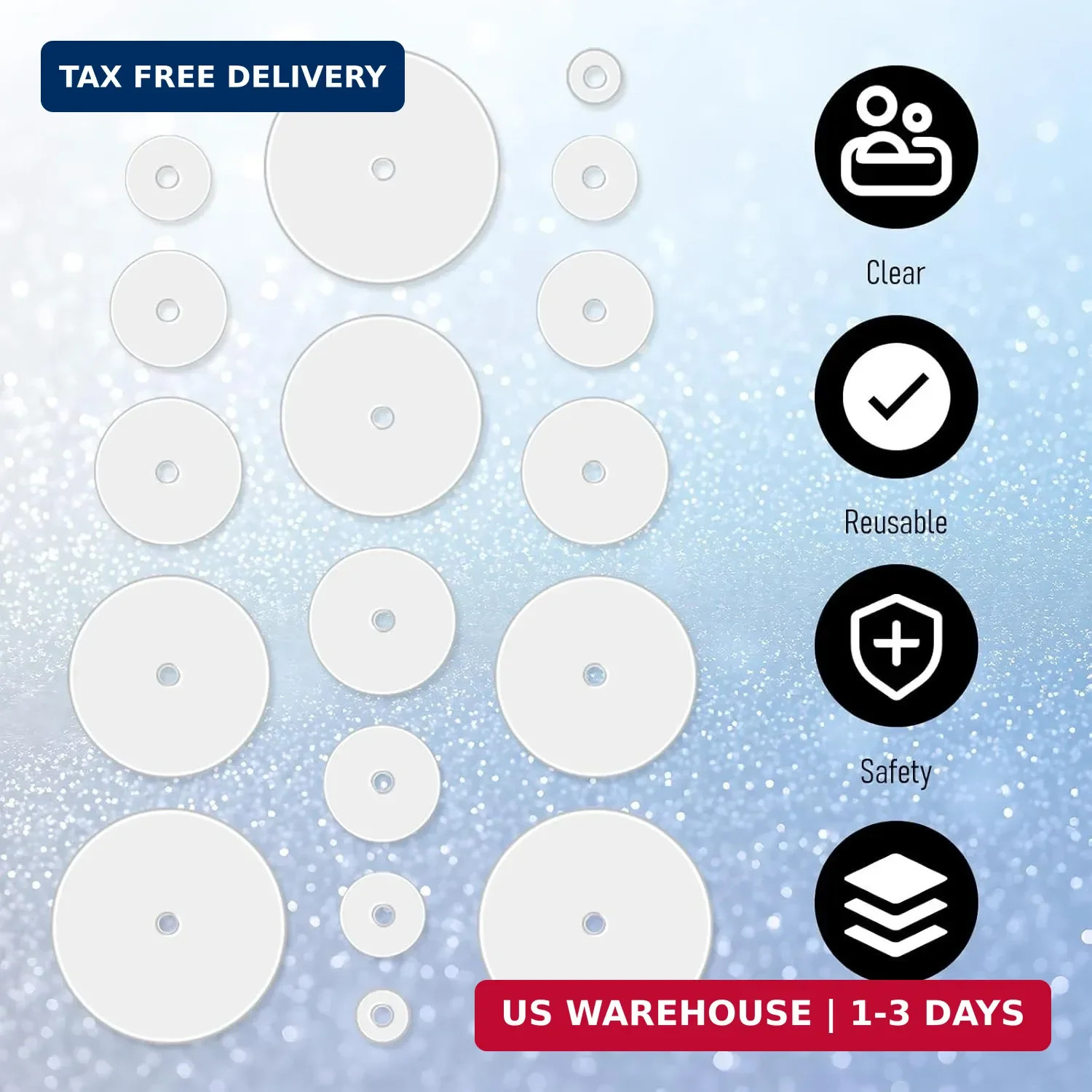 60 Pcs Piercing Disc, Pressure Disc Pads for Piercing Bump, 6 (Clear)