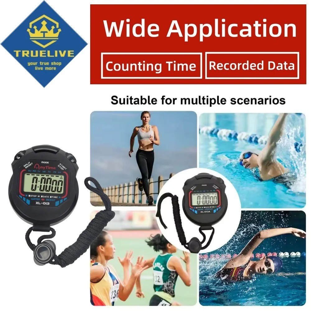 1PCS SET Digital Stopwatch Sports Counter Chronograph Date Timer Odometer Watch
