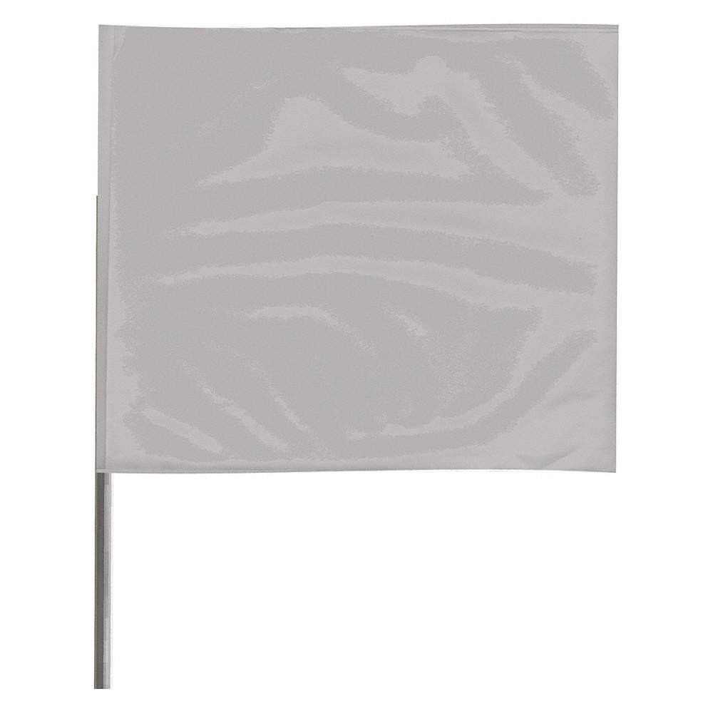 GRAINGER APPROVED 2336SV-200 Marking Flag, 36", Silver,PVC,PK100 3JVN4