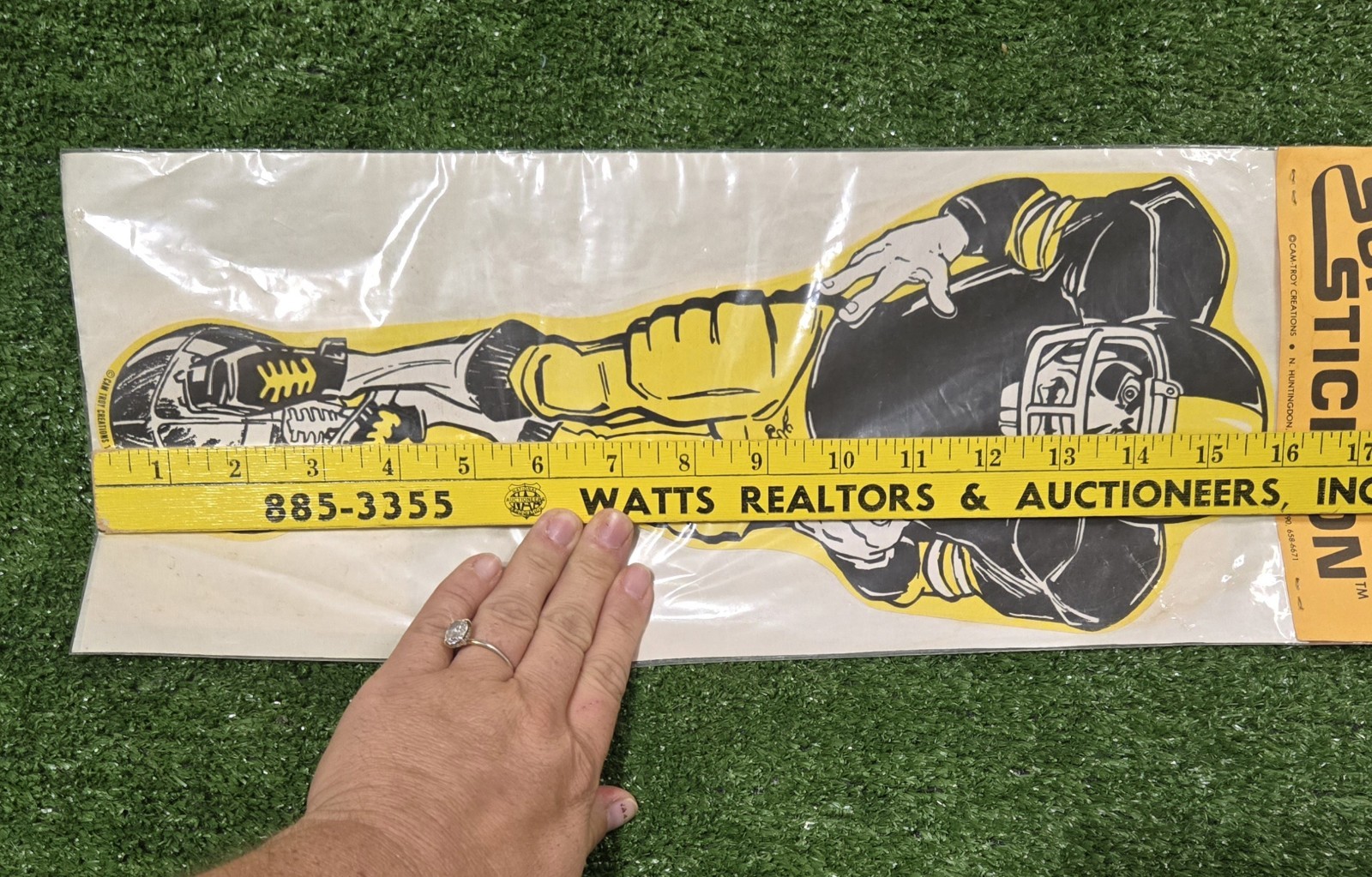 New In Pack 1980 Super Stick On Football Player With Numbers 16 Inch