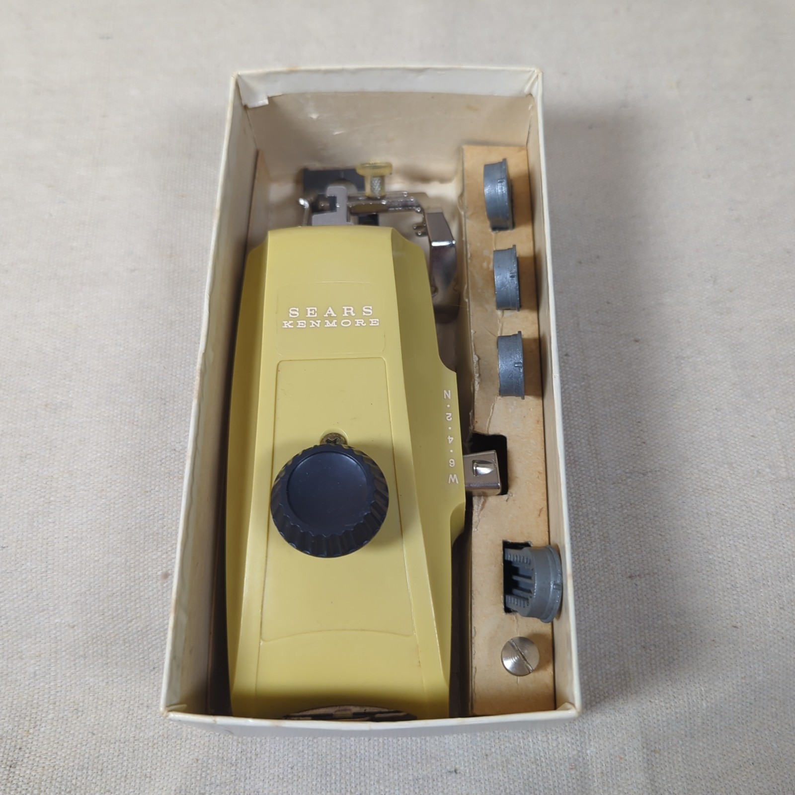 Vintage Sears Kenmore Buttonholer Attachment w/Templates Box Instructions M351