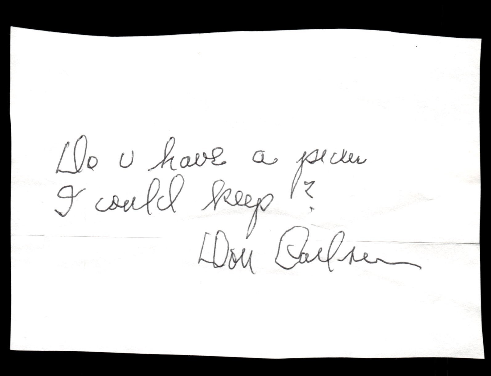Don Carlsen Pirates Baseball Signed Cut Auto JSA Pre-Cert *X1137