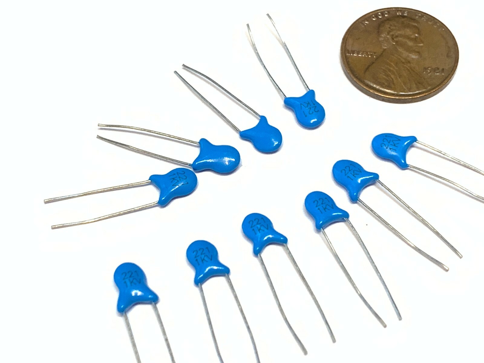 10 pieces  1KV 221 Ceramic Disc Capacitors A26 STAMP