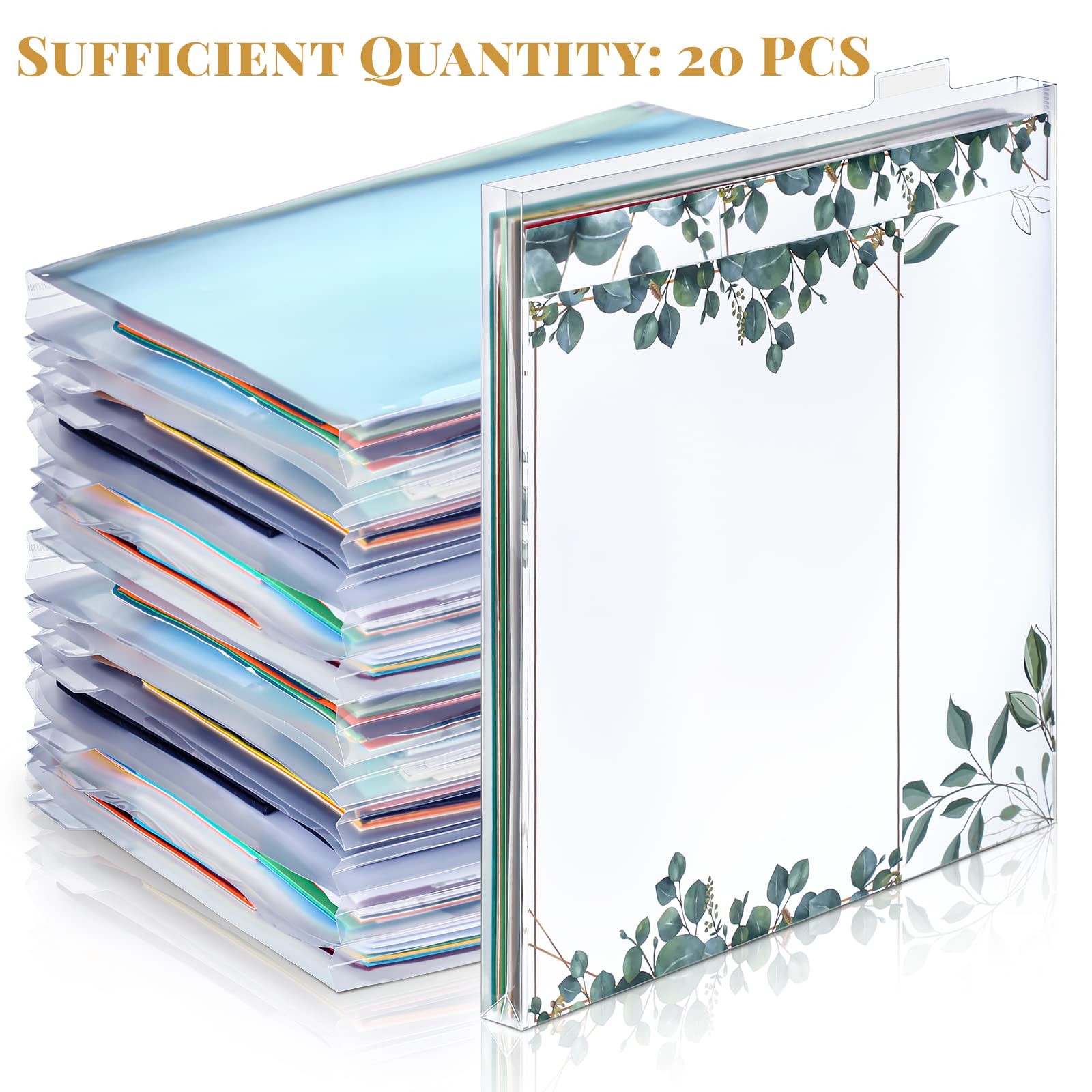 20 Set 12 x 12 Scrapbook Paper Storage Organizer Clear Top Loading Files