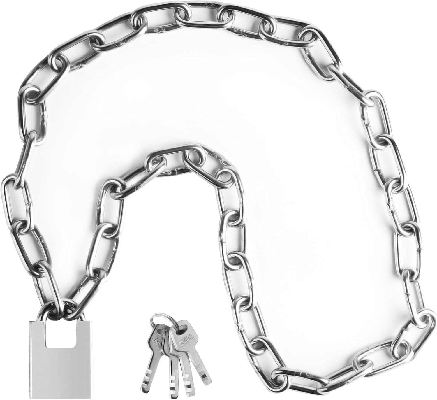 40 Inch Heavy-Duty Stainless Steel Safety Chain Lock,5mm x 1 Meter Chain and Loc