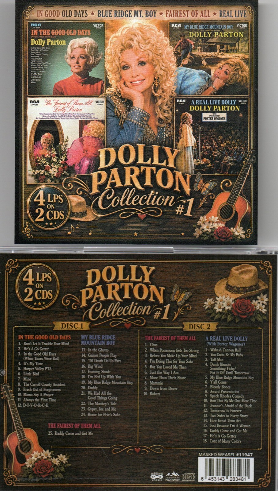 DOLLY PARTON-GOOD OLD DAYS/BLUE RIDGE MT. HOME/FAIREST OF ALL/LIVE 4 LPs/2CDs