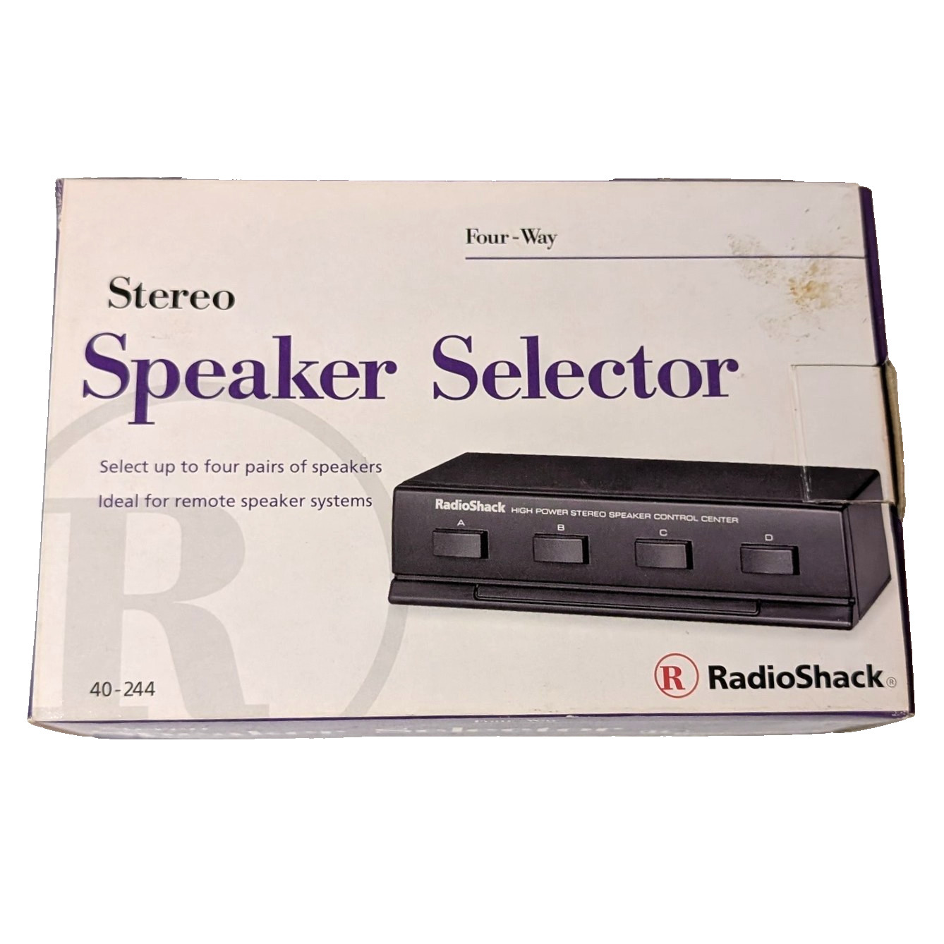 Vintage 1999 Radio Shack 40-244 Stereo Speaker Selector Four-Way Button Splitter